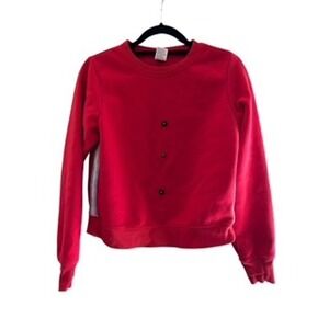 All in Motion‎ Red Sweatshirt XS Button Accent Pullover Top